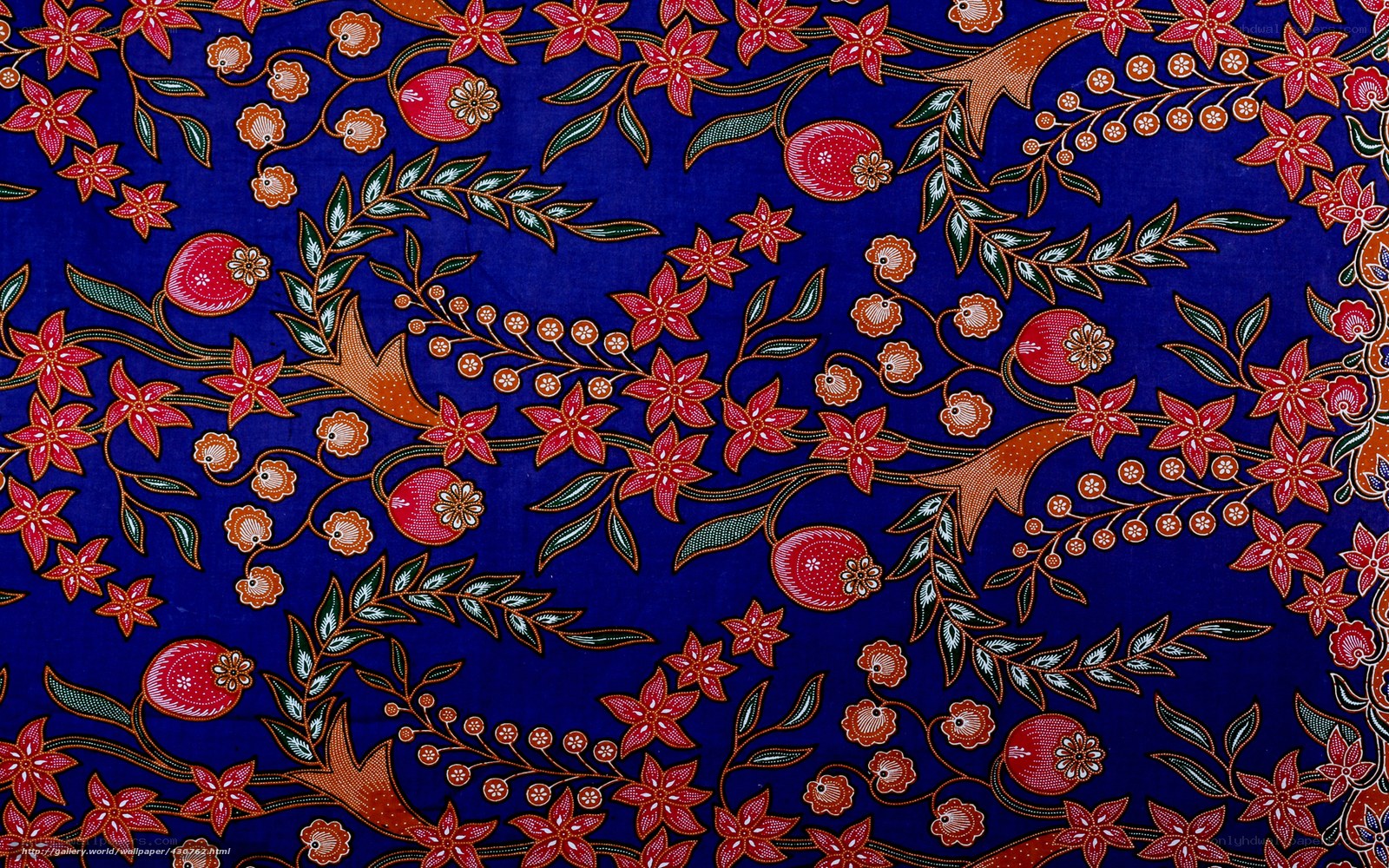 blue batik floral pattern