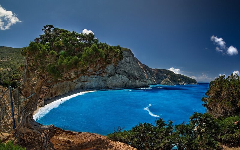 Blue Bay with Cliffs — Serene, Afternoon