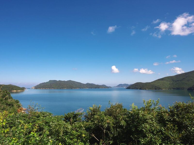 Blue Bay with Green Hills