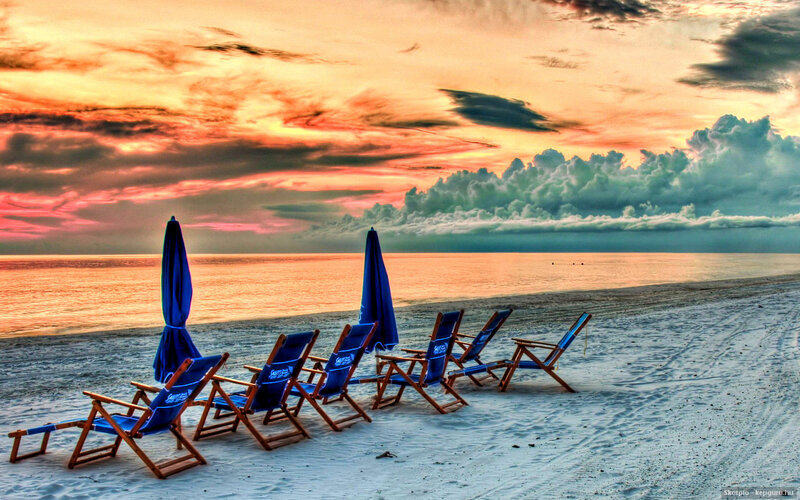 Blue Beach Chairs