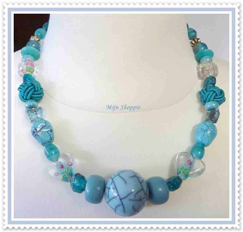 Blue Beaded Necklace — Neutral