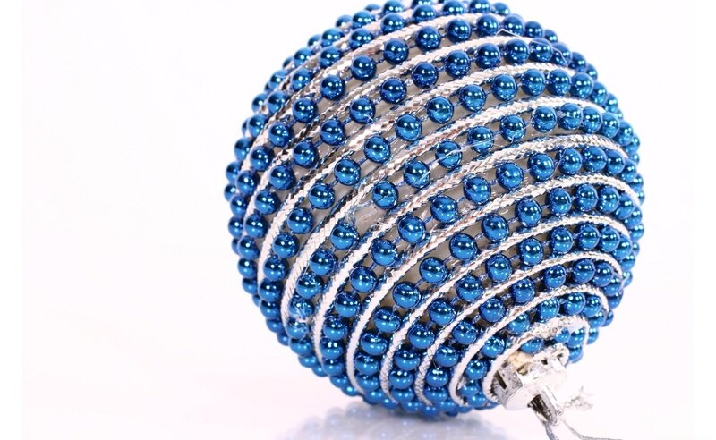 Blue Beaded Ornament — Neutral, Photograph