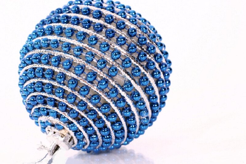 Blue Beaded Ornament — Neutral