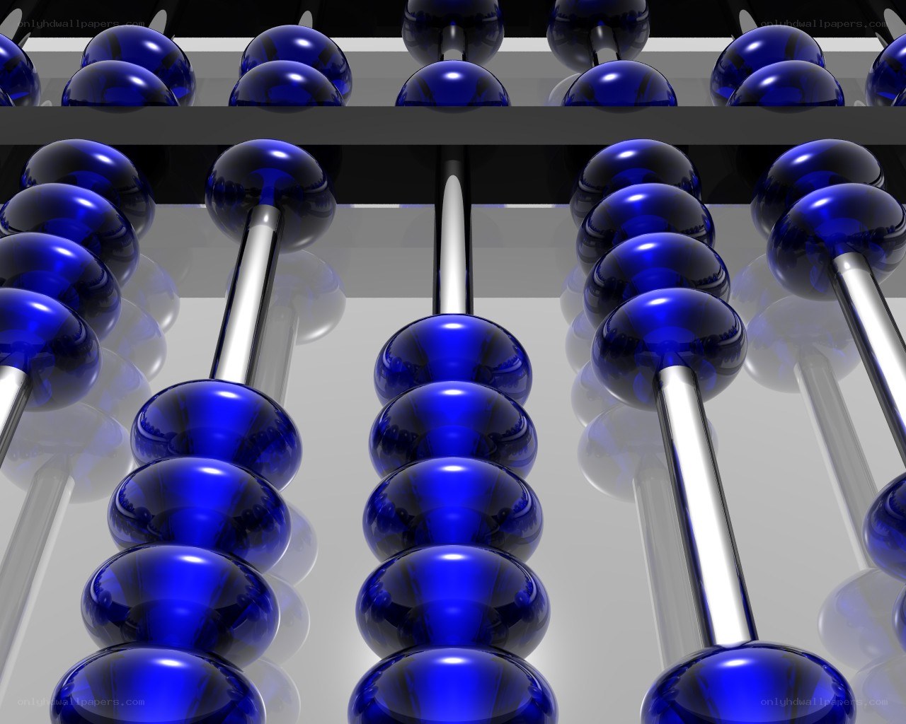 Blue beads on an abacus