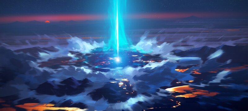 Blue Beam on Ocean
