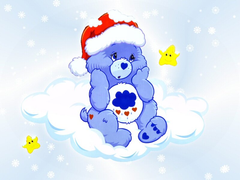 Blue Bear in Santa Hat — Festive