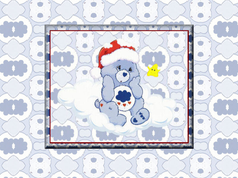 Blue Bear in Santa Hat
