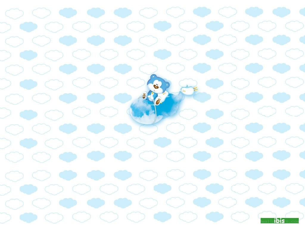 blue bear on cloud pattern