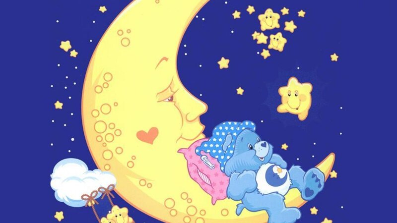 Blue Bear on Crescent Moon — Serene
