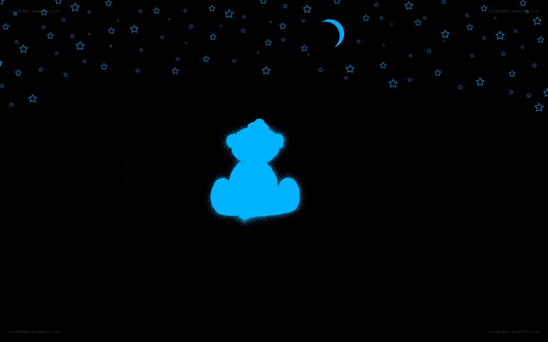 blue bear under stars