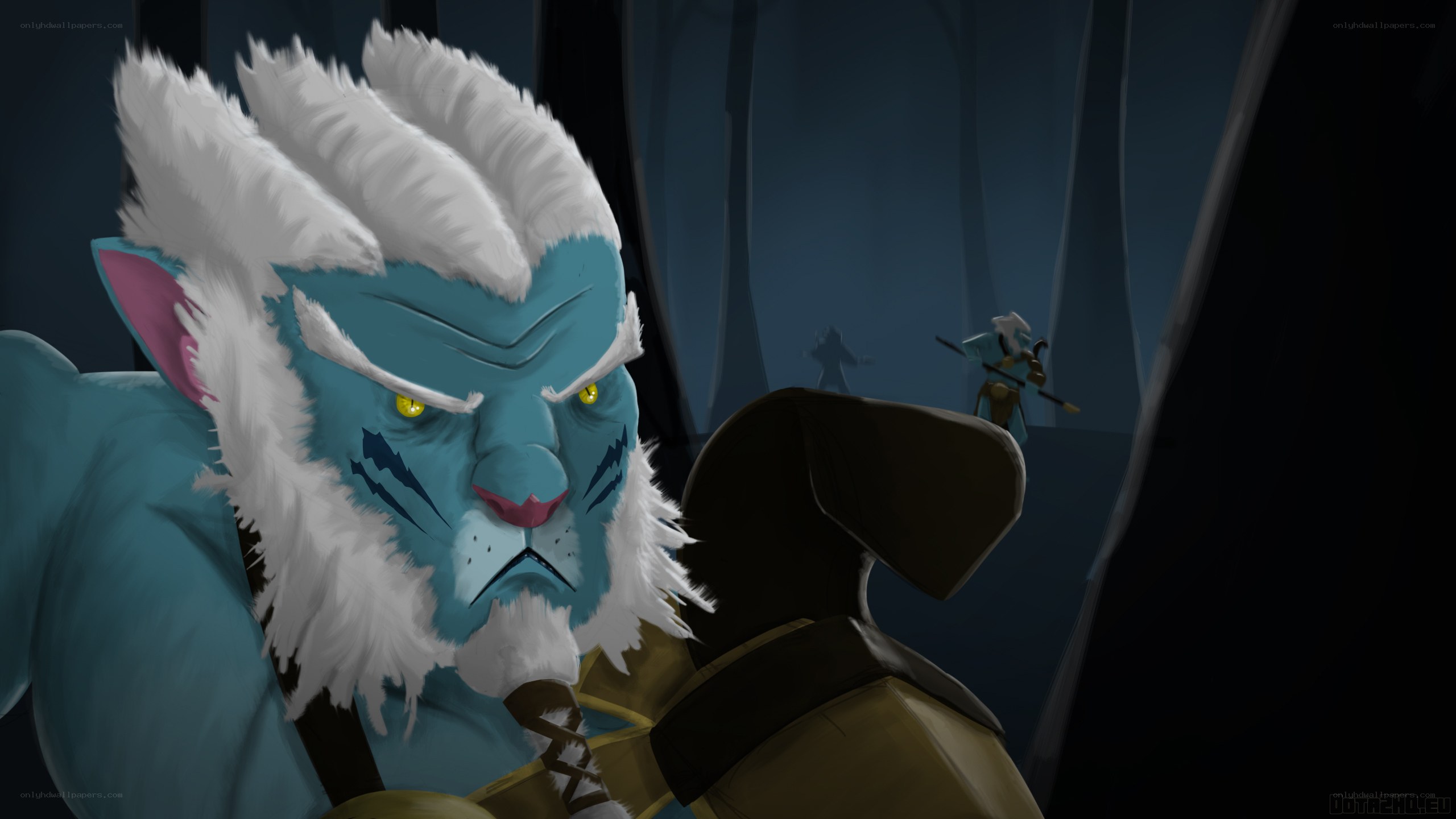 blue beast in dark forest