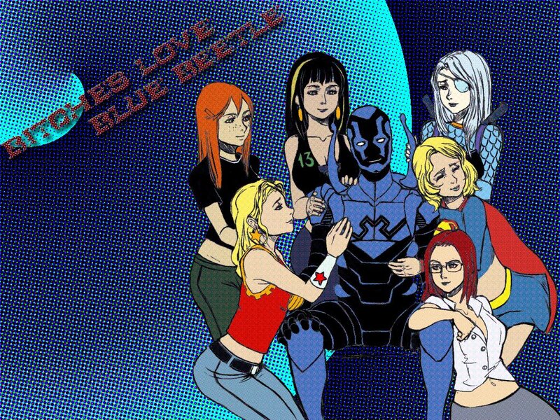 Blue Beetle and female heroes