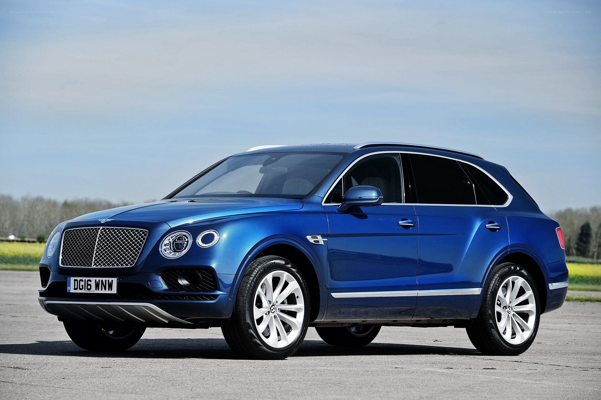Blue Bentley Bentayga SUV