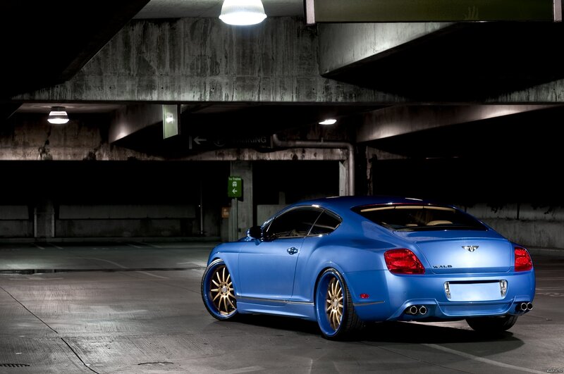 Blue Bentley Car — Dramatic, Night