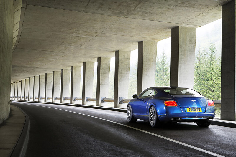 Blue Bentley Car — Dramatic