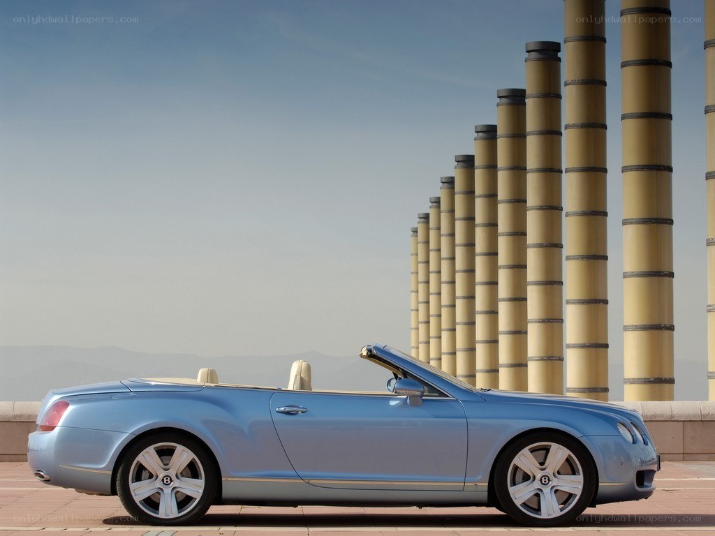 Blue Bentley convertible car