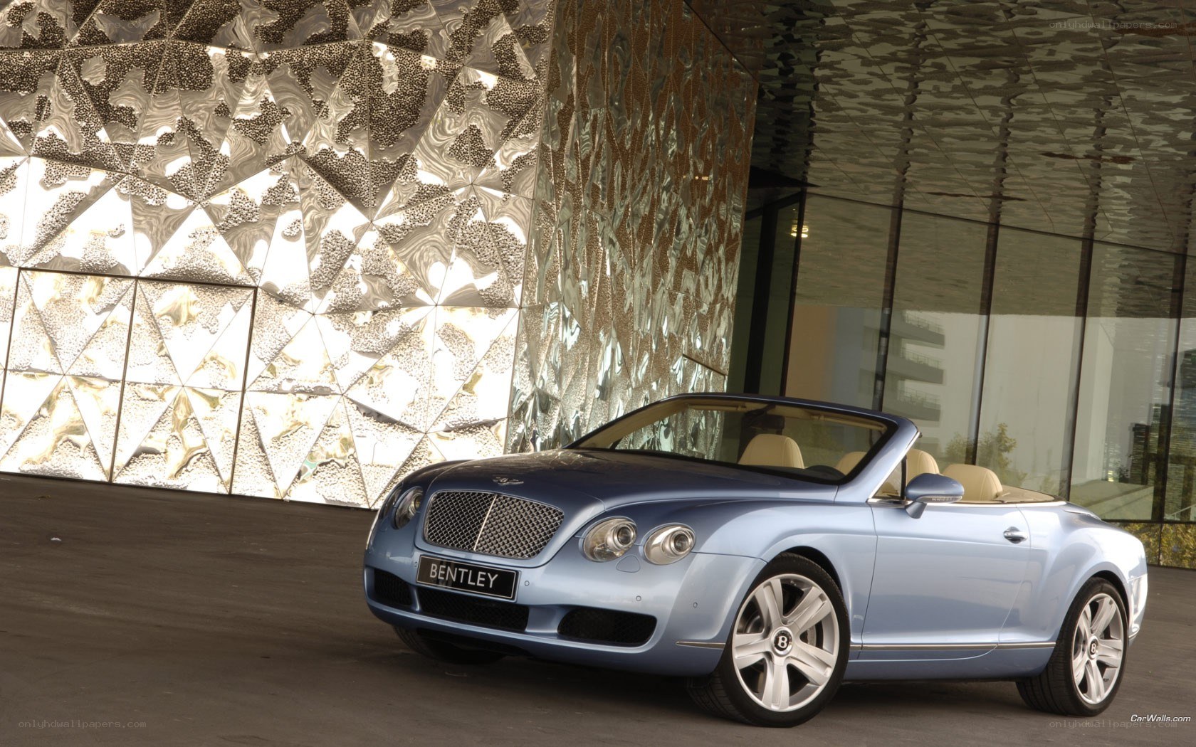 Blue Bentley convertible car