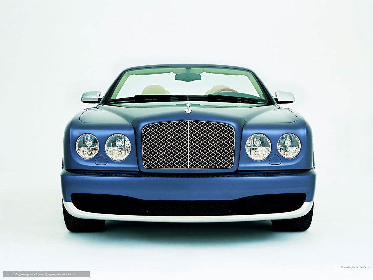 Blue Bentley convertible front view