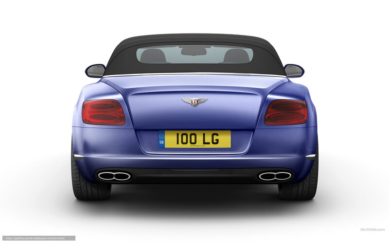 Blue Bentley Convertible — Neutral, Photograph, License Plate, Exhaust Pipes