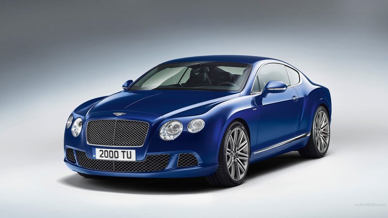 Blue Bentley Coupe — Neutral, Photograph, Car, License Plate, Wheels, Black, Silver