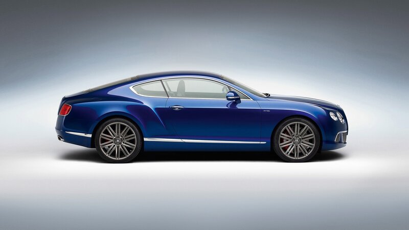 blue bentley coupe side view