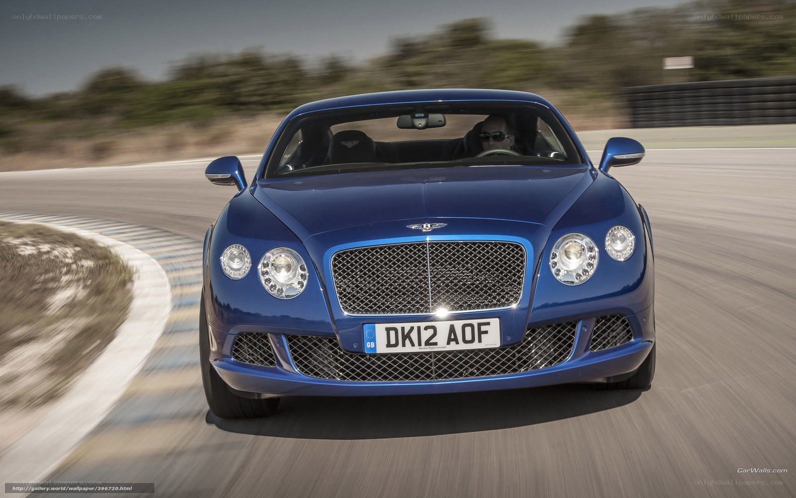 blue bentley on racetrack
