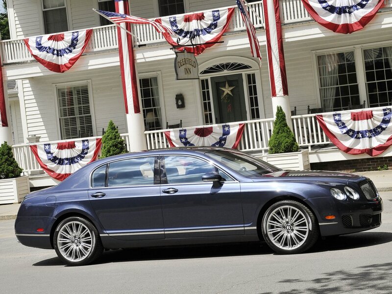 Blue Bentley Sedan — Patriotic