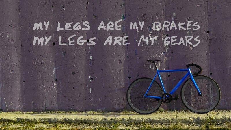 Blue Bicycle Against Wall — Purple, Calm