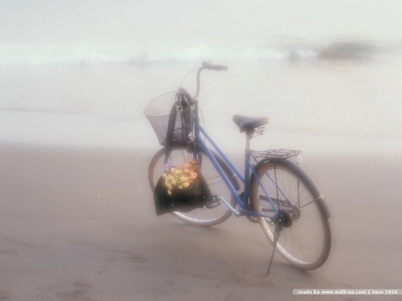 Blue Bicycle on Beach