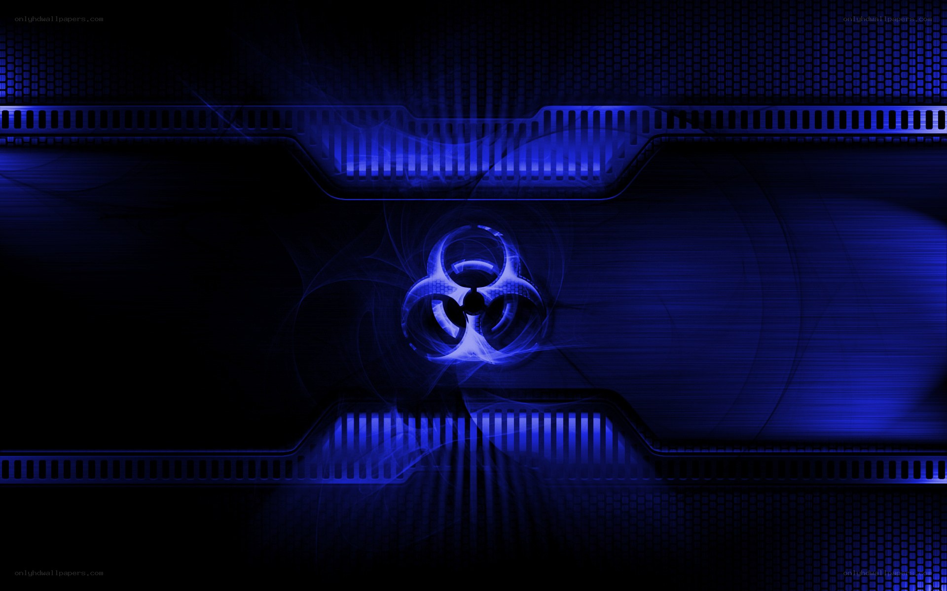 Blue biohazard digital background