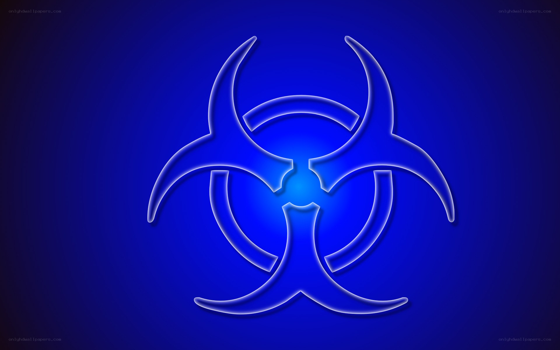 Blue biohazard symbol
