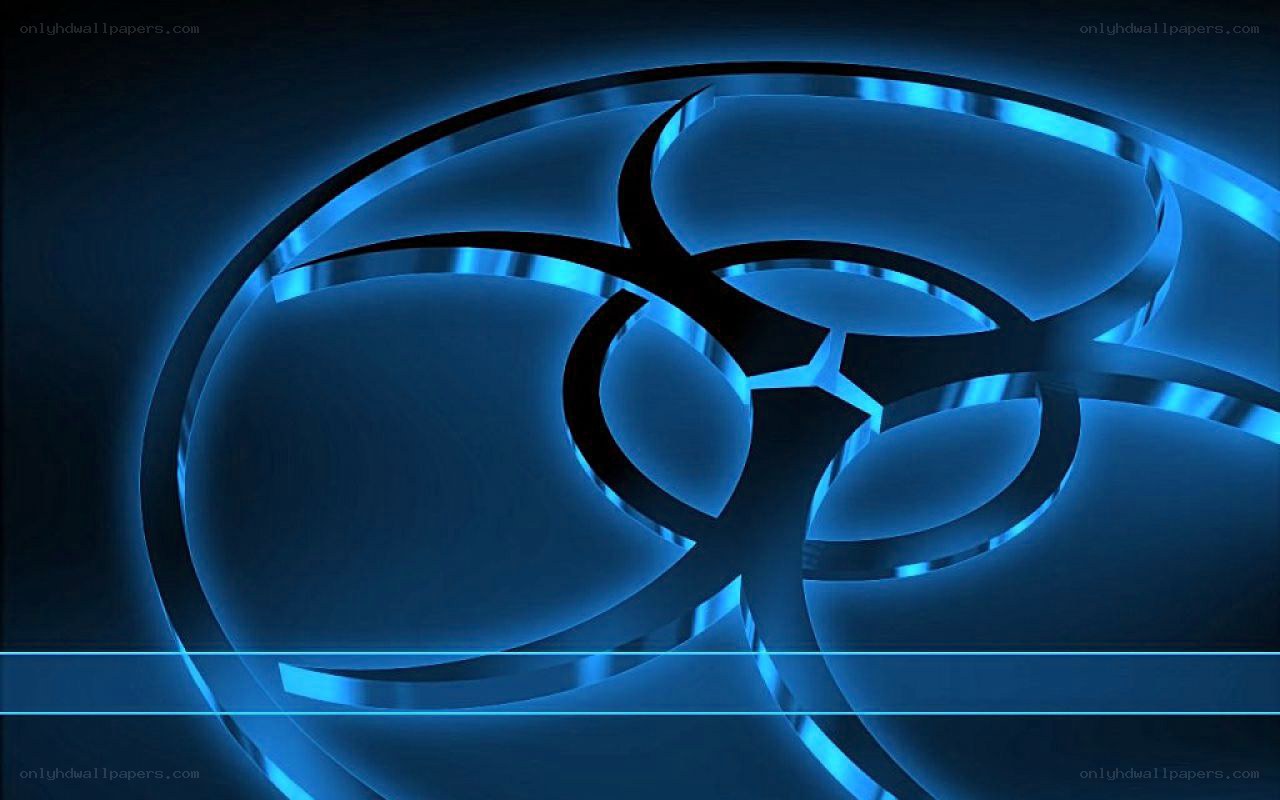 blue biohazard symbol design