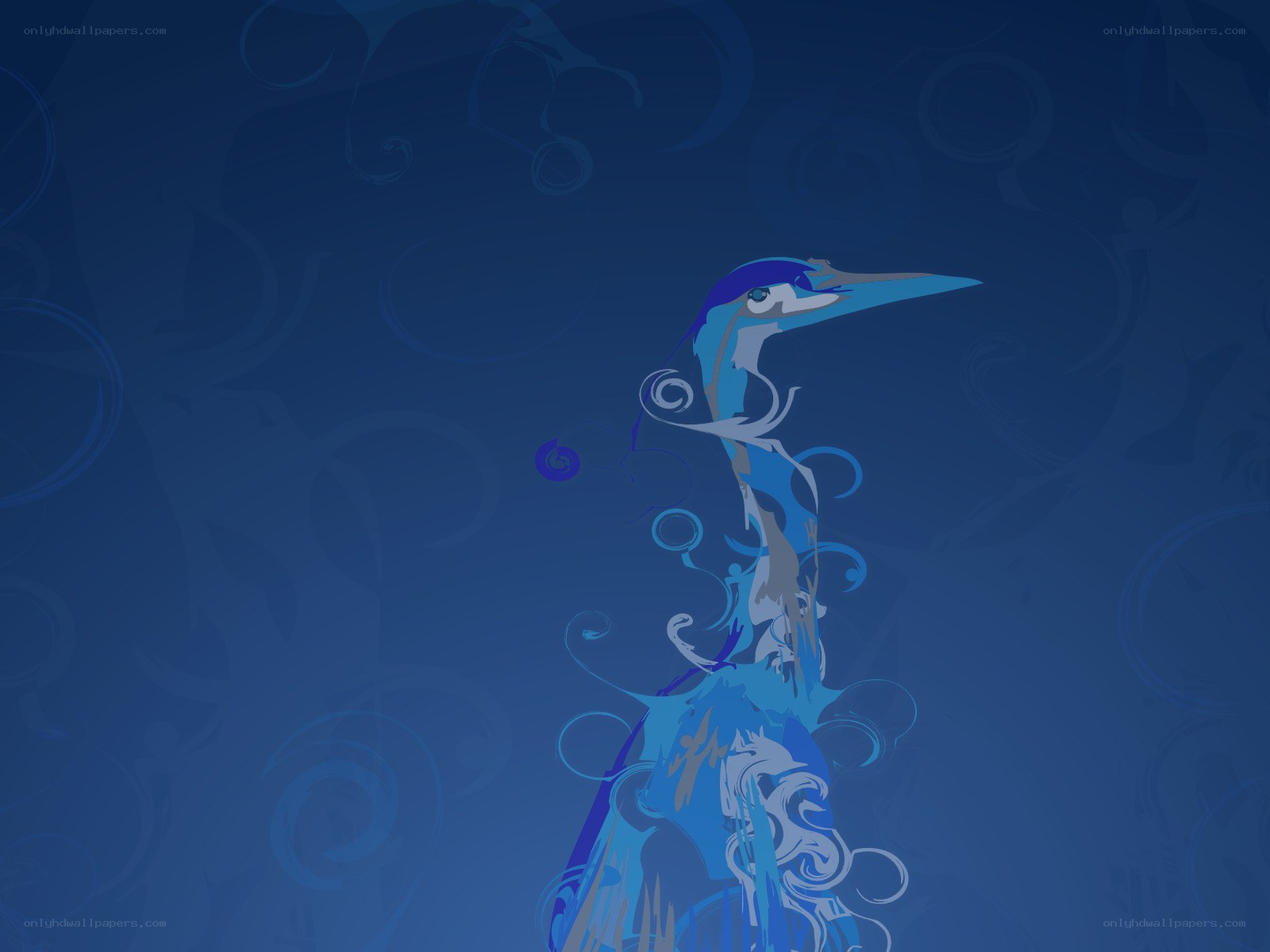 blue bird abstract art