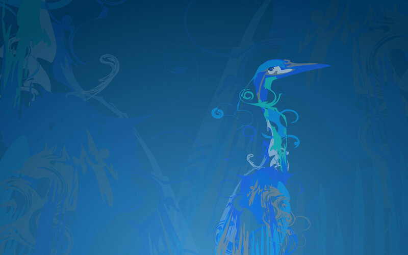 blue bird abstract art
