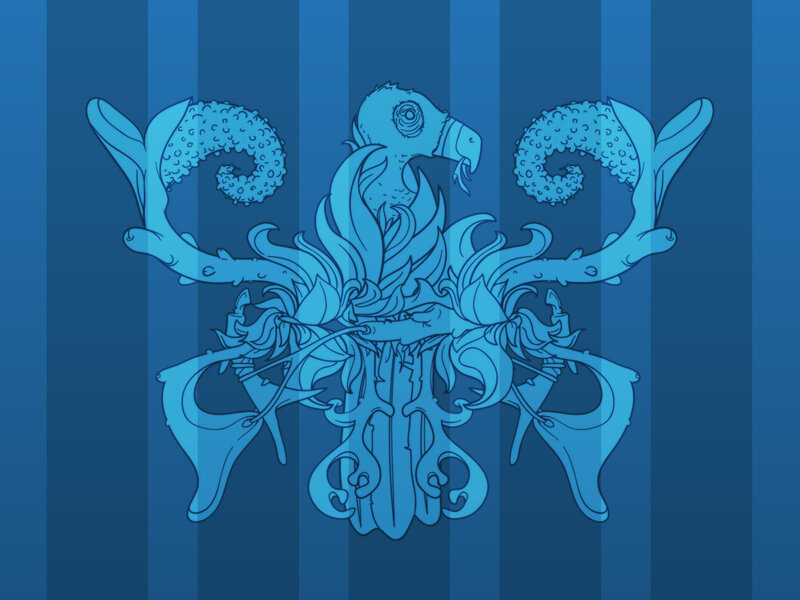 blue bird emblem design
