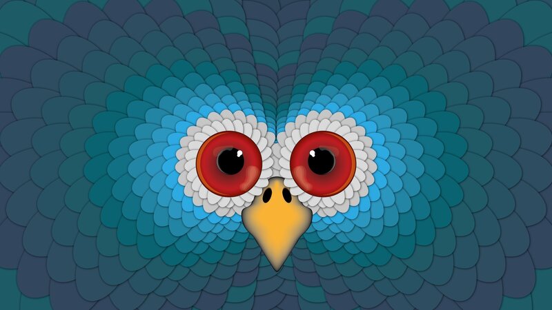 blue bird face art