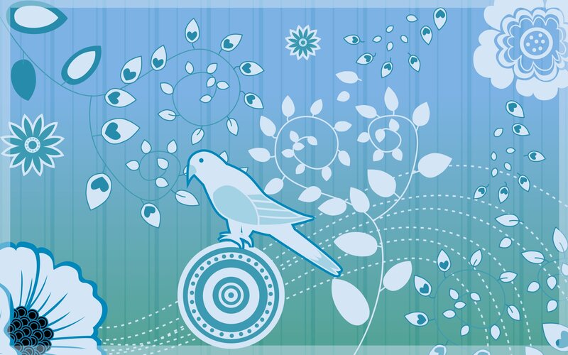 blue bird floral design