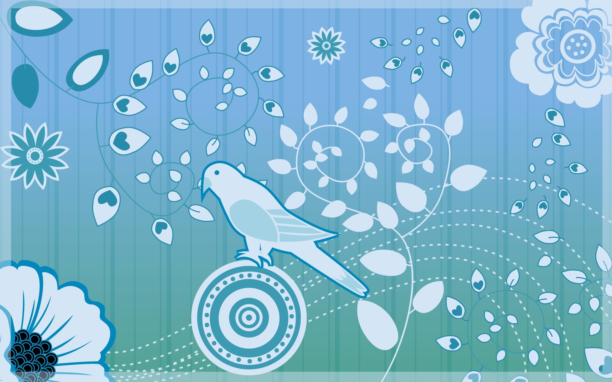 blue bird floral design