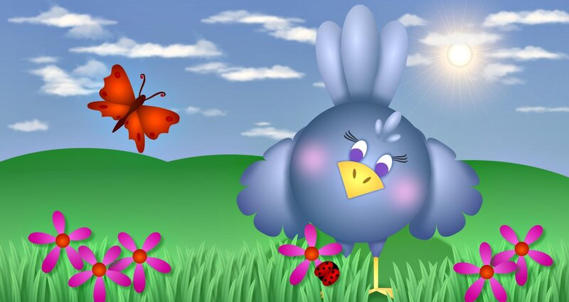 Blue Bird in Field