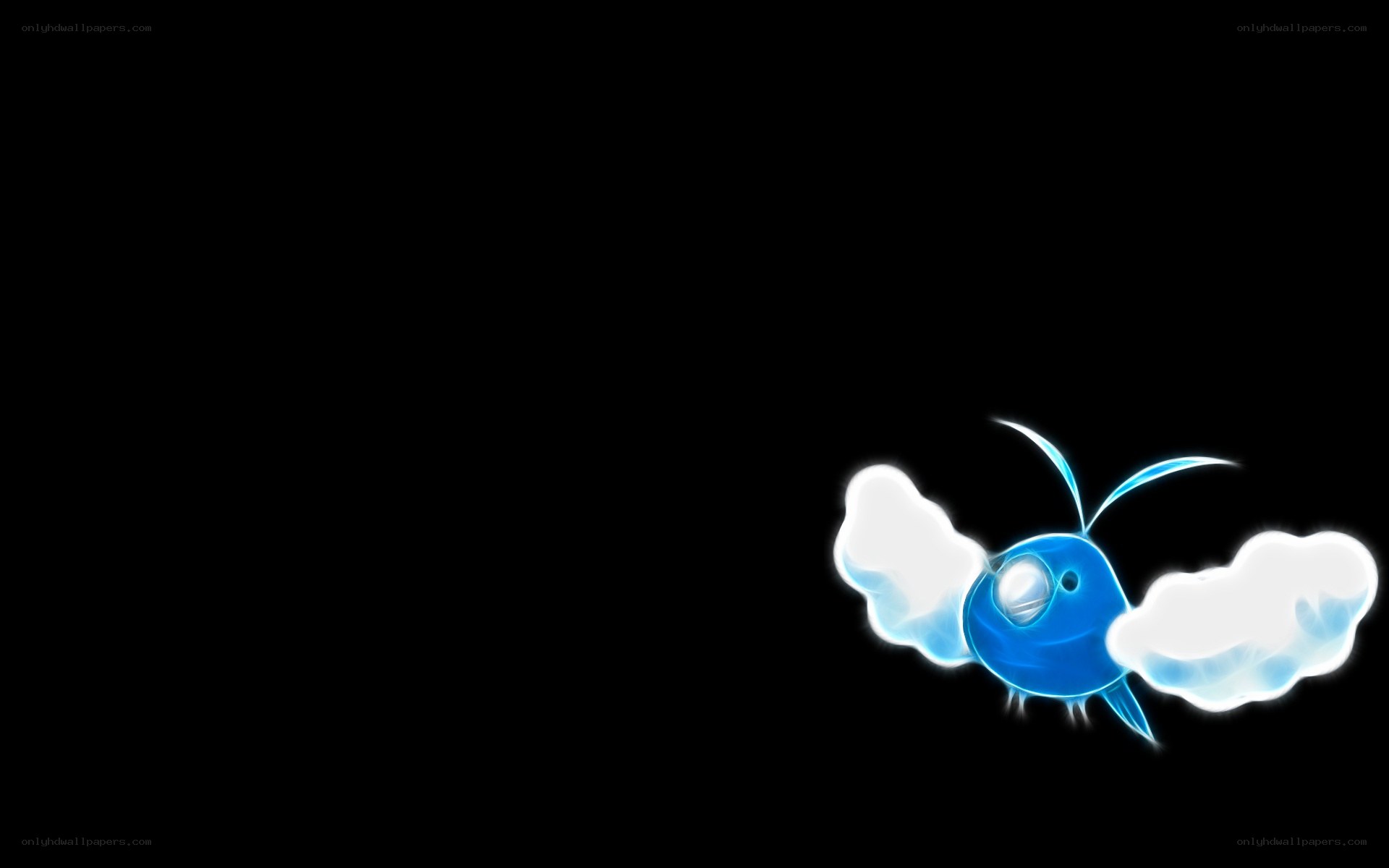 Blue bird with clouds