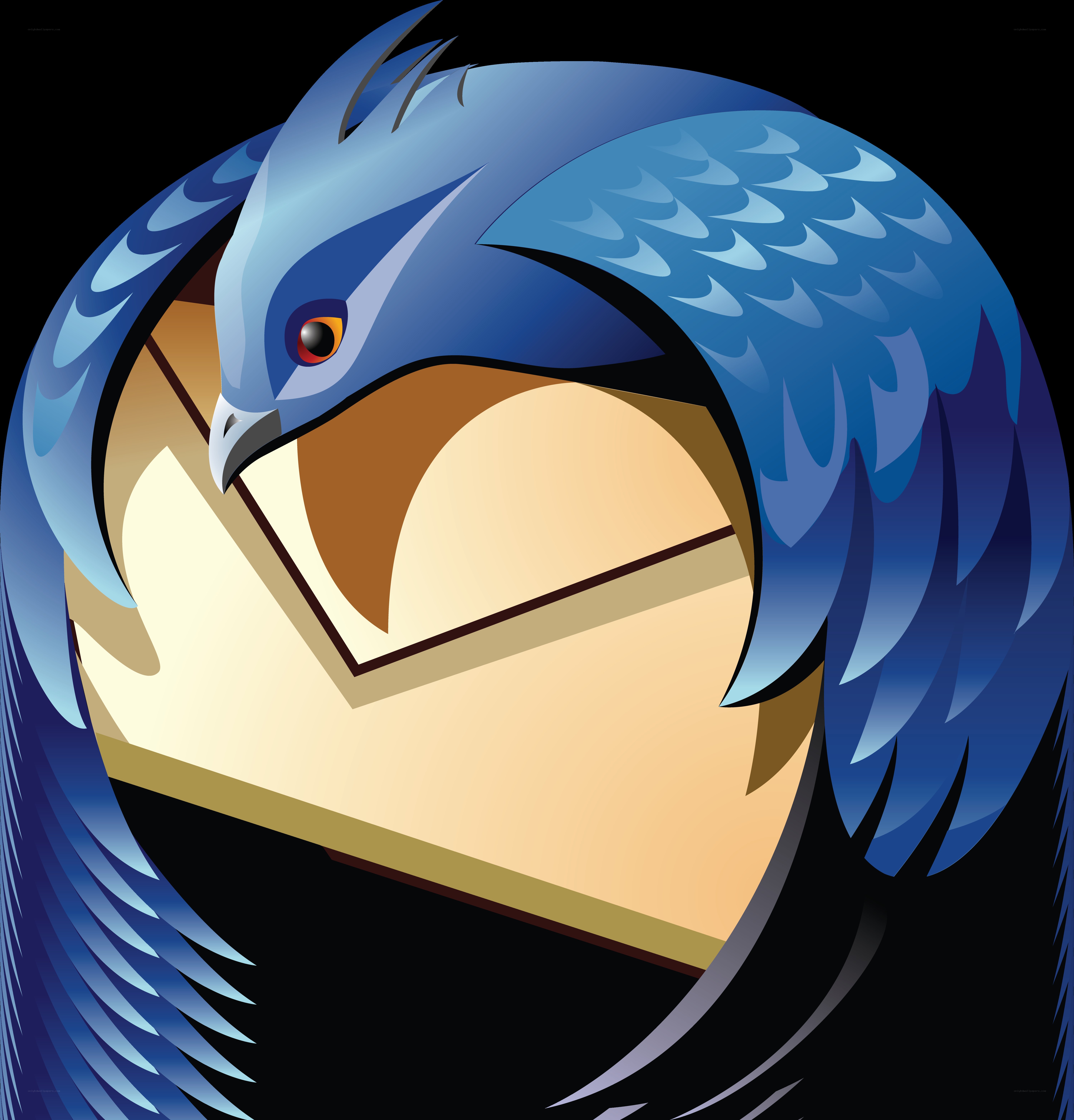 Blue bird with envelope