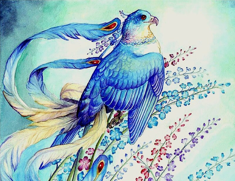 Blue Bird with Long Tail