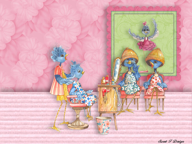 Blue Birds at Salon