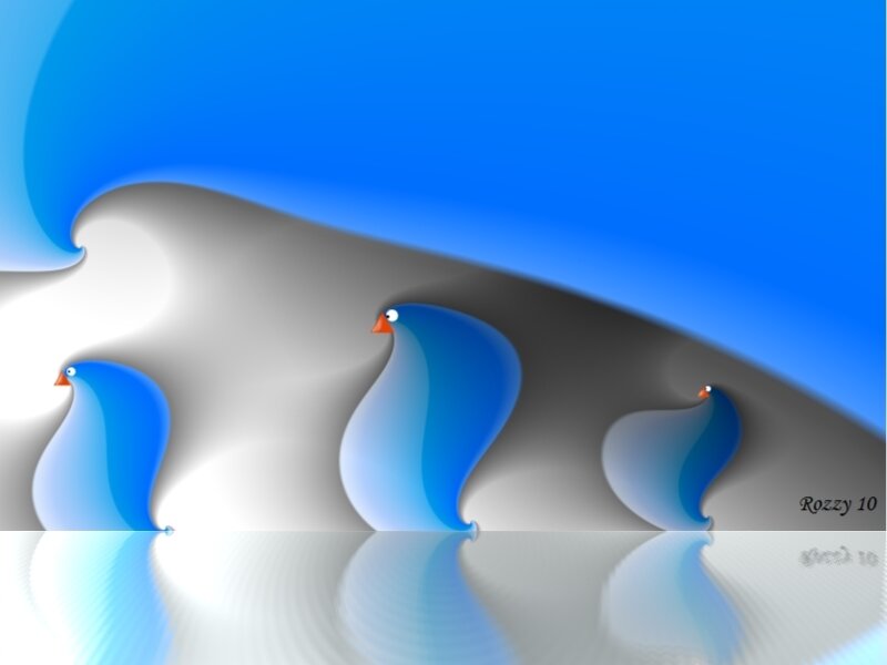 Blue birds on a wave