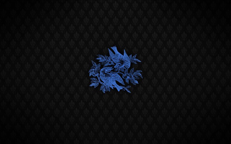 blue birds on dark pattern