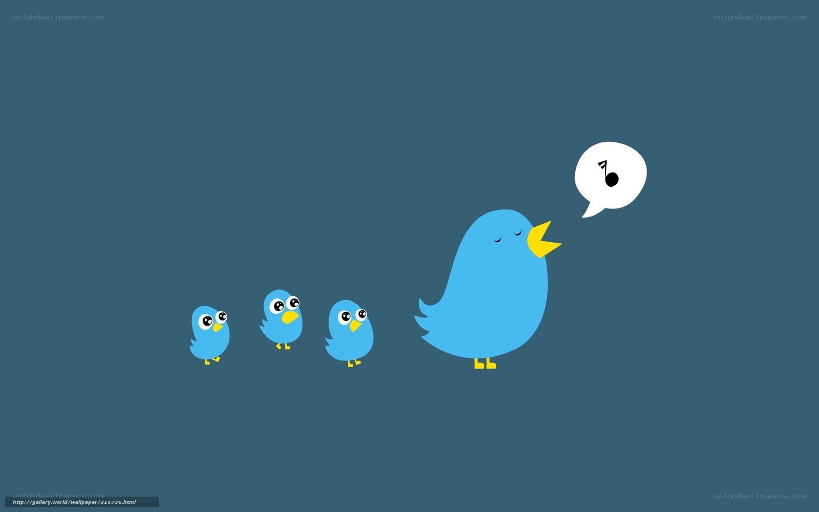 Blue birds singing together
