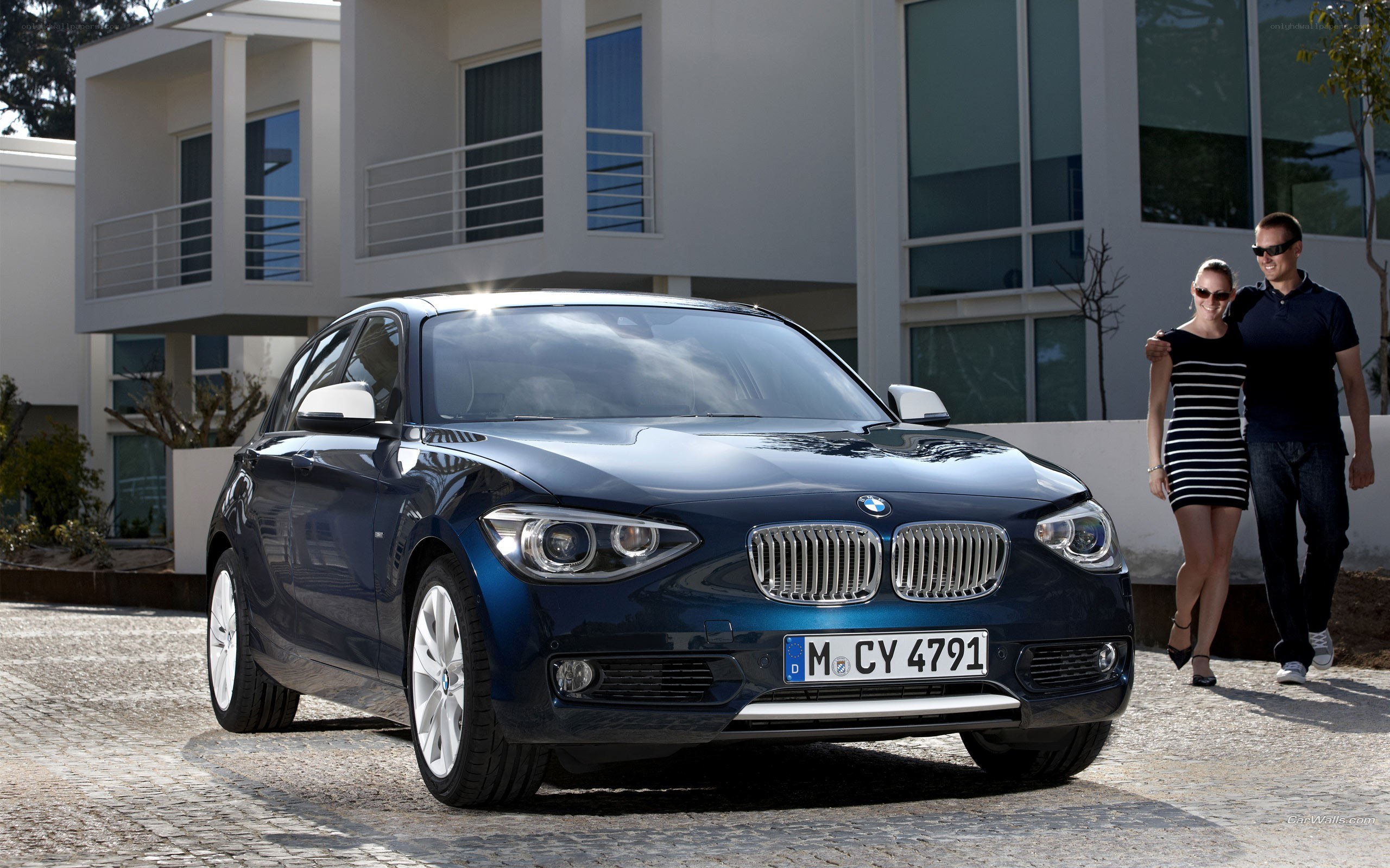 Blue BMW 1 Series car