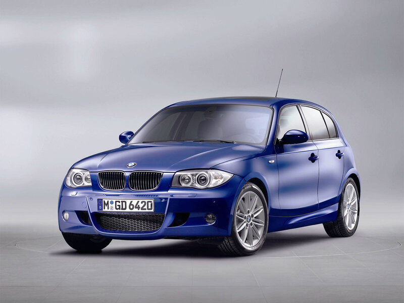 Blue BMW 1 Series hatchback