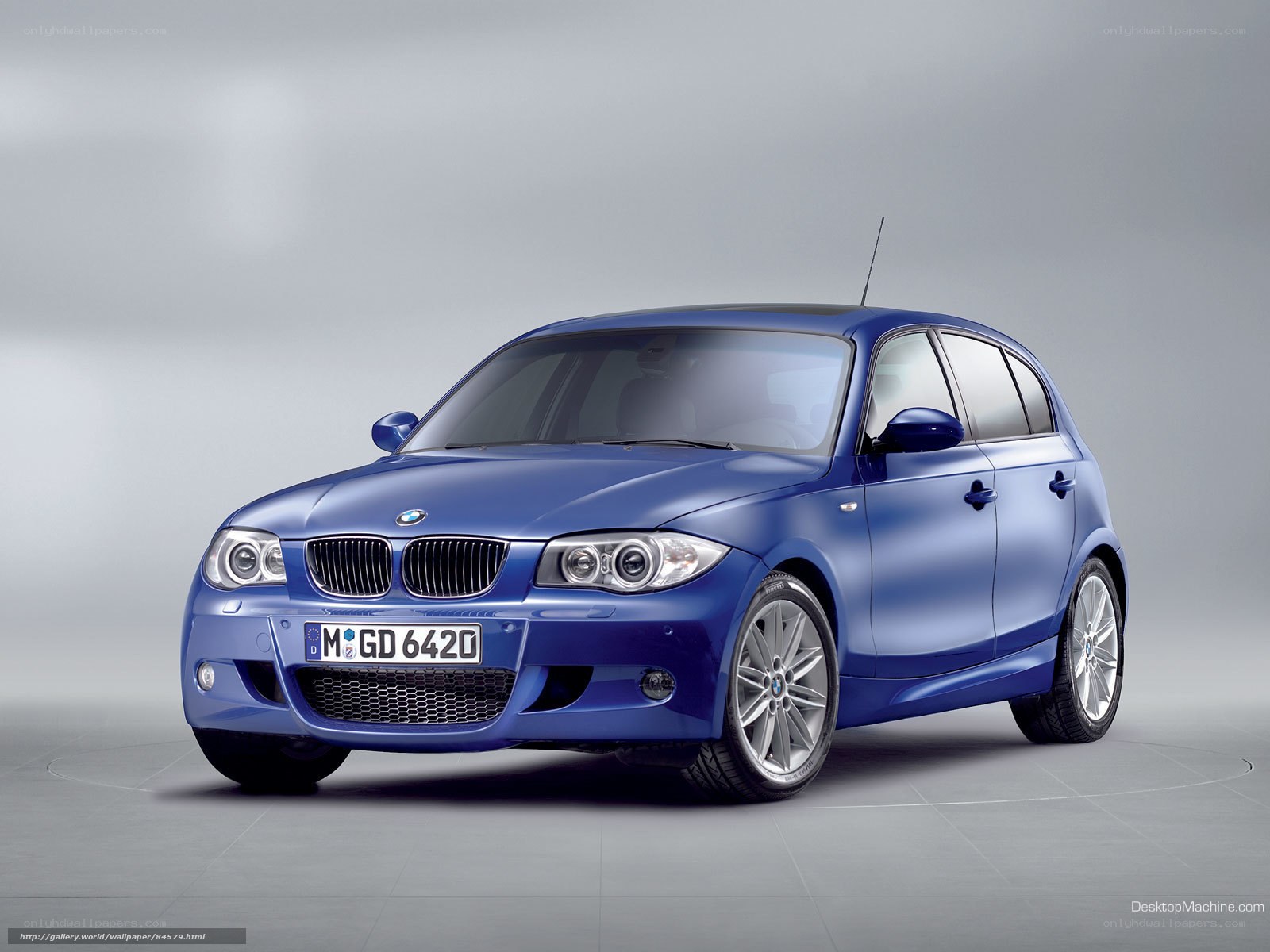Blue BMW 1 Series hatchback