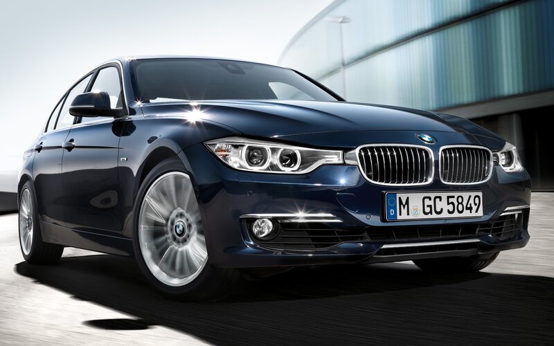 Blue BMW 3 Series sedan